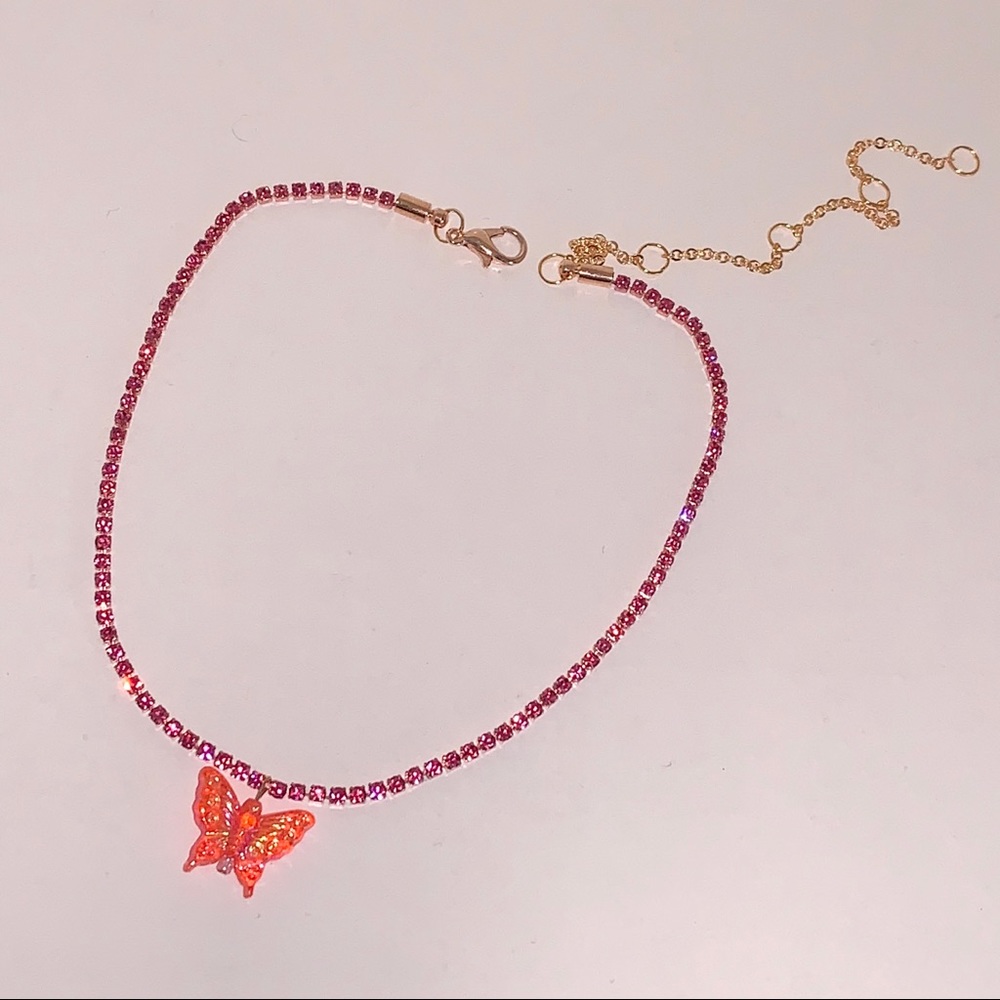Hold Crystal vintage butterfly choker